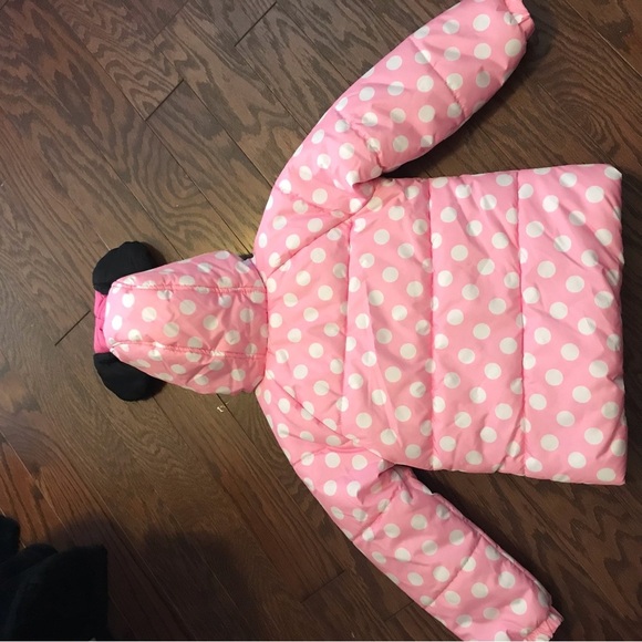 Disney Minnie Mouse polka dot puffer jacket with ears - Picture 3 of 6